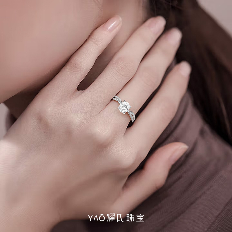 【培育】河南人工培育钻石戒指求婚钻戒气质人造钻石戒指女款 - 图1