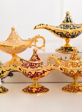 阿拉丁许愿神灯摆件创意工艺装饰品覆古欧式宫廷轻奢儿童祝福礼物
