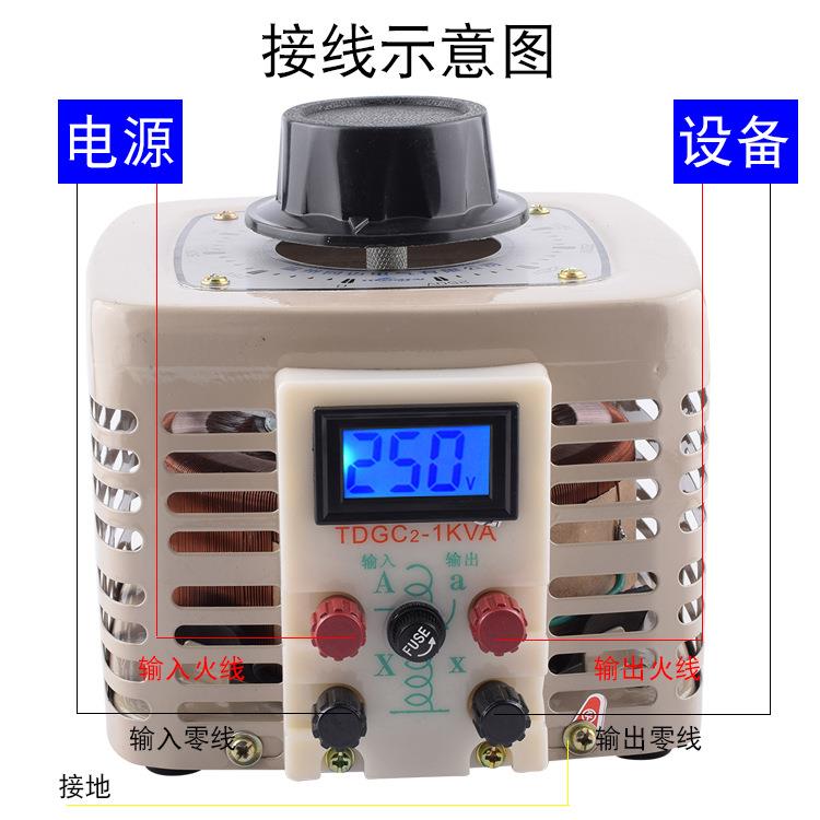 220V调压器0-300V可调变压器1000W接触式调压器家用电压调节器 - 图0