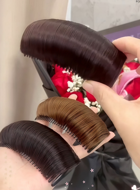 高颅顶蓬松倒插梳假发增发盘发