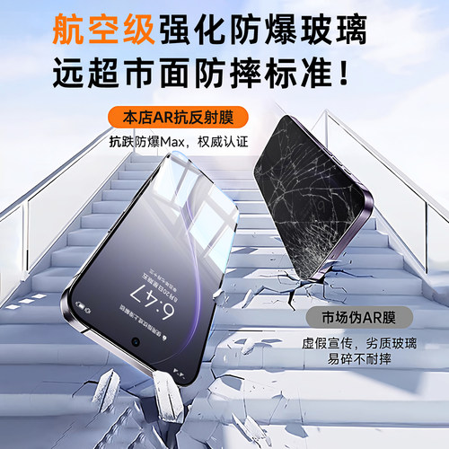 超越AR护眼膜】适用opporeno15钢化膜oppo reno14pro手机膜a6max新款13全屏8pro+抗指纹7se/6蓝光2a5/4a3a1i - 图3