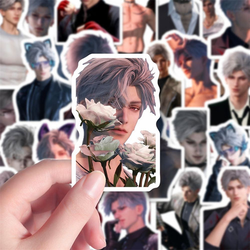 50张恋与深空秦彻贴纸二次元谷子乙游周边人物立绘高颜值帅气卡通涂鸦装饰DIY手机壳行李箱平板防水贴画纸 - 图2