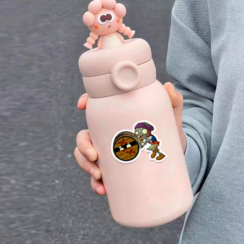 50张植物大战僵尸游戏贴纸盲盒积木卡片拼图行李箱电动车水杯收纳箱文具滑板吉他装饰防水贴纸手机壳DIY贴画 - 图1