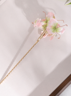 木池秋夏【春莞】国风新款手工非遗蚕丝绒花头饰中式旗袍配饰温柔