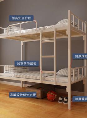 上架下铺双铁床层床上铁HVS艺床双人宿舍床下床铁床学生高低床架