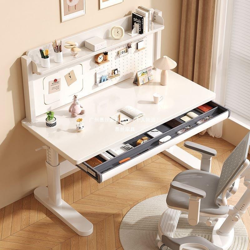 Silk lift writing multi-functional learning desk primary school study table solid chair hole IAK board wood children's study desk