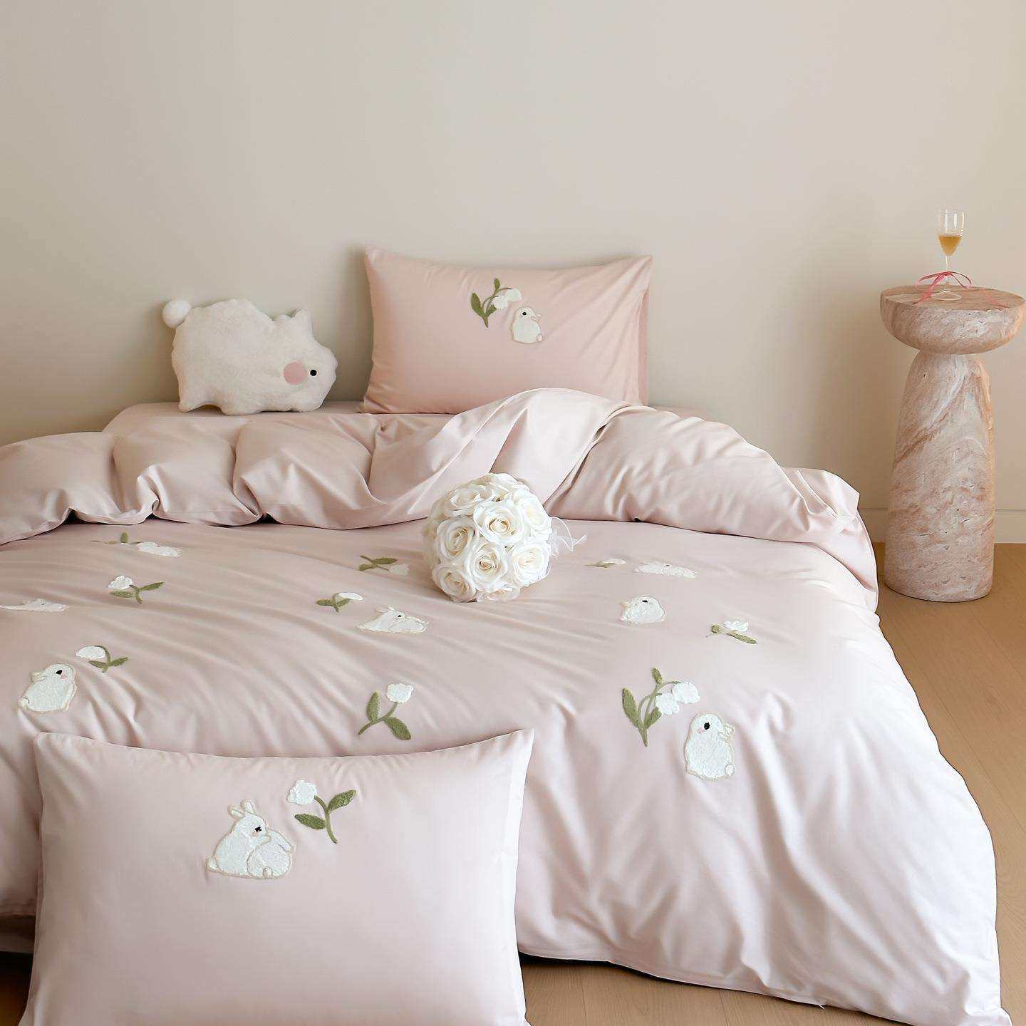 少1女通公主风00支长绒棉四件套全纯棉棉高端刺绣被套南床上171用,淘宝优惠券,粉丝福利购,淘宝优惠卷