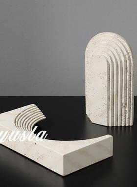 跨境书爆款法式客厅电视柜挡书立书样板房间洞仿石柜摆件软装ZGW