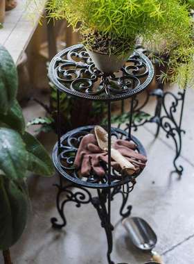 院园艺单PMI双铸欧式铁花架庭层子客厅落地式盆景架置物创意阳台