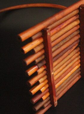 Z26手工竹编香炉室内焚香底座盘香居家摆件