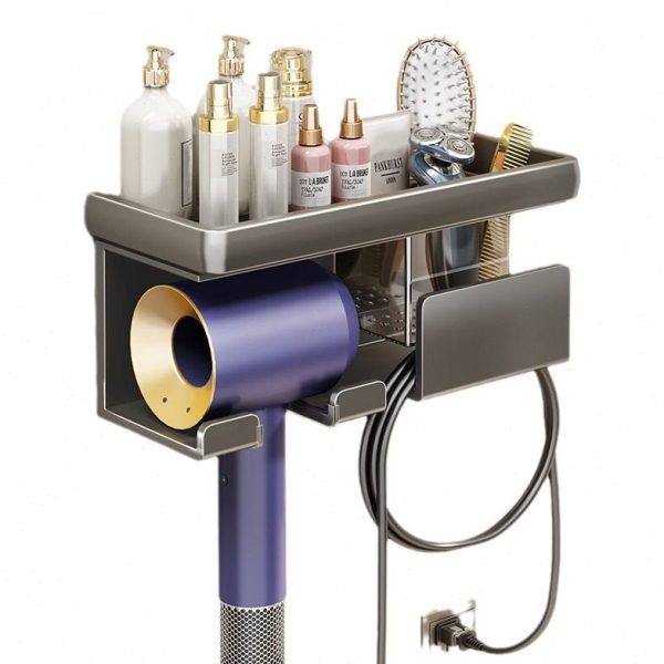 吹风机置物架免打孔卫生间吹风机支架浴室电吹风筒收纳家用挂架子,淘宝优惠券,粉丝福利购,淘宝优惠卷