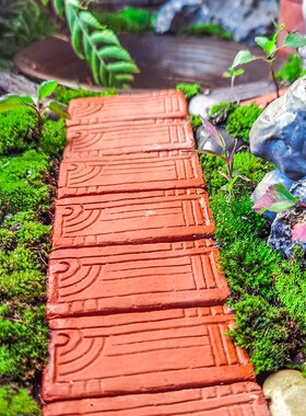 鱼缸造景砖块台阶微景观小陶砖石板长方形青砖微缩地板砖装饰配件