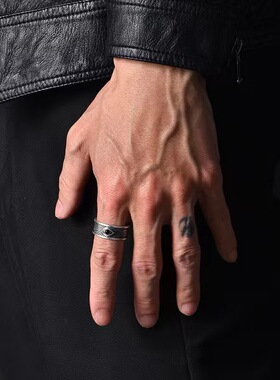 上帝之眼男士戒指高级感配饰开口设计欧美风复古百搭个性