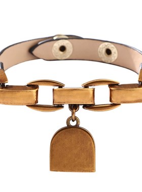 极速欧美时尚新风尚手錬金属椭圆锁形手I饰简约个性同心锁少女手