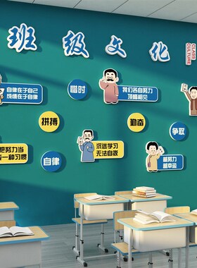新品班级布置教室装饰文化墙贴新开学G期初中考高三自习黑板报励
