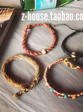 极速喜马拉雅山脚下的手作手工纪念品尼泊L尔嬉皮风格手錬手绳吊