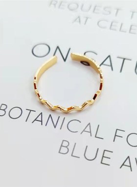 极速Fashion set ring ins simpyle wavy ring personality finge