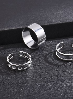 极速3pcs Hip Hop Punk Openv Ring Men Women Jewelry Party Acc