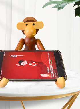 极速丹麦猴子木h质木偶客厅桌面摆件北欧家居软装饰品墙面挂件创