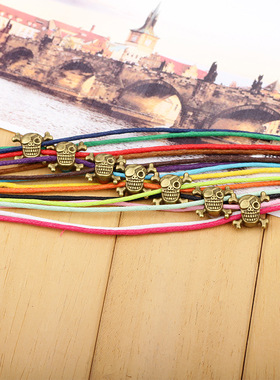 极速欧美亚d马逊皮手錬骷髅头海盗风多根套装彩色手錬个性时尚男