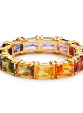 极速Huitan 5 Colors Shiny Cubic Zircon Women PRings Gold Col