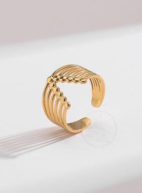 极速-Fashion simple opening adjustable Jtitanium steel ring