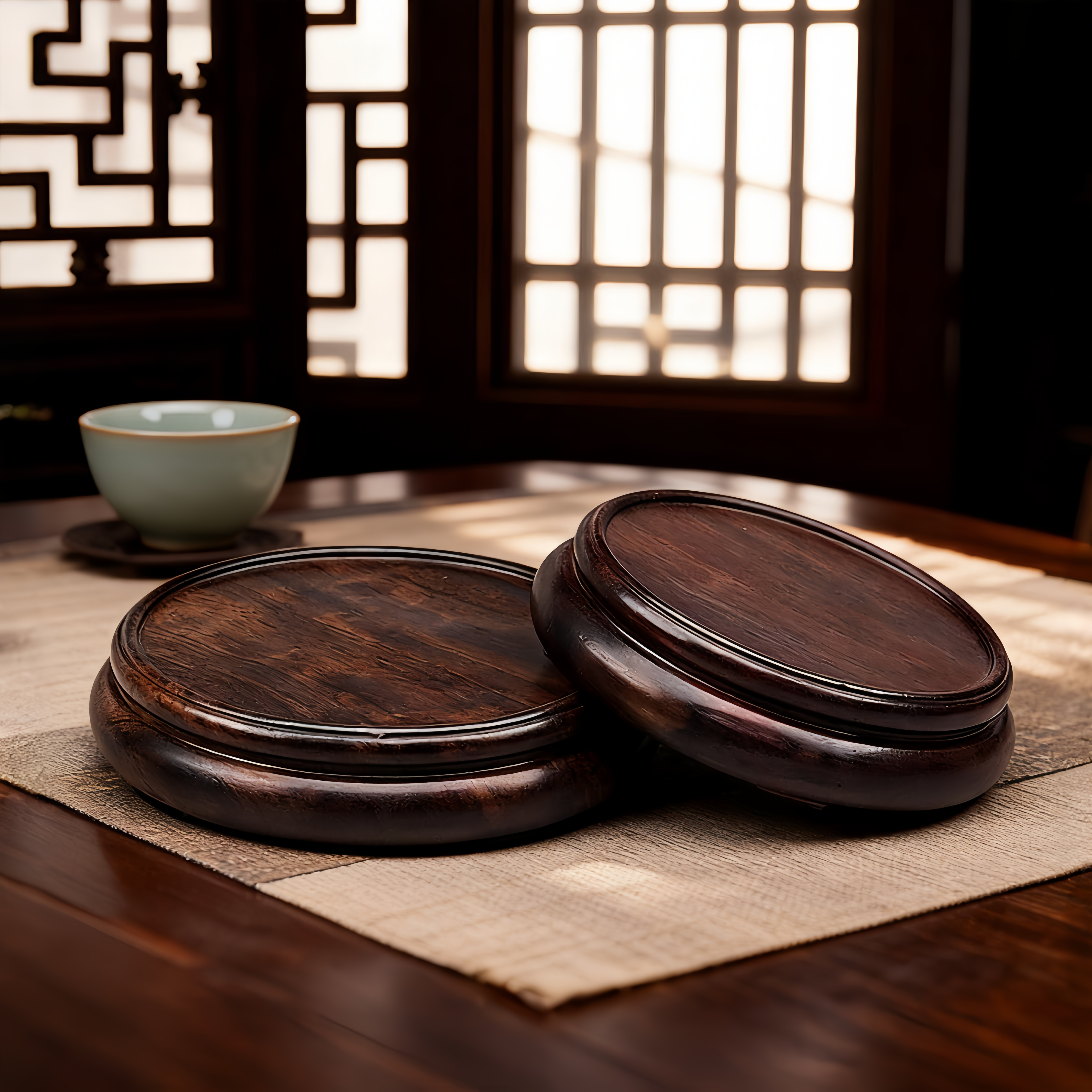 实木圆形底座整木雕刻花瓶盆景茶壶酒坛鱼缸摆件承重底座托盘黑檀,淘宝优惠券,粉丝福利购,淘宝优惠卷