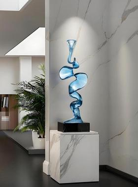 行云流水透明竖高雕塑摆件客厅电视柜玄关酒柜高级感乔迁家居装饰