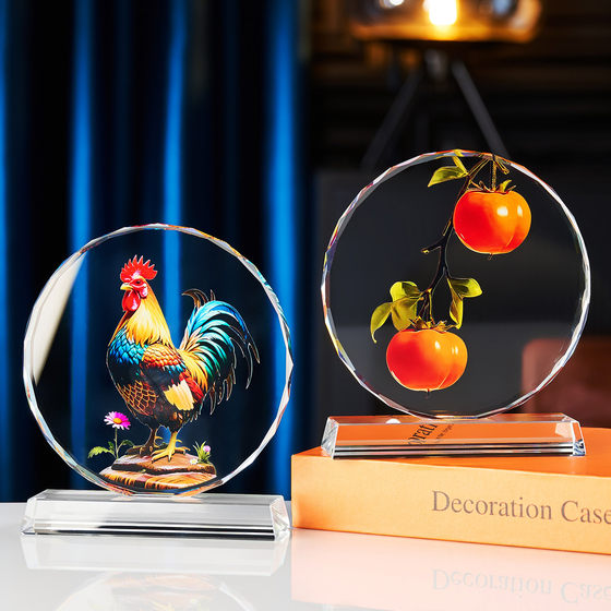 Crystal ornaments, persimmon persimmon Ruyi ornaments, living room entrance decorations, housewarming gifts, gifts for friends and besties