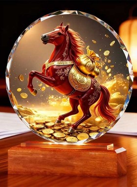 水晶马摆件招财马装饰品家居鞋柜摆件入户玄关马上有钱