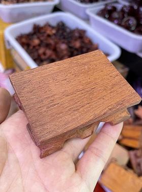 水晶玉石矿物矿标摆件底座 木头木质雕刻底座 黑檀木方形底座