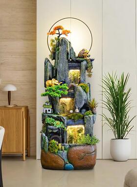 假山流水喷泉循环水系统景观办公室客厅入口风水轮运势地板装饰摆