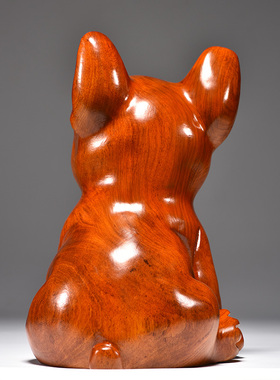 花梨木雕狗摆件十二生肖狗实木家居客厅电视柜办公装饰红木工艺品