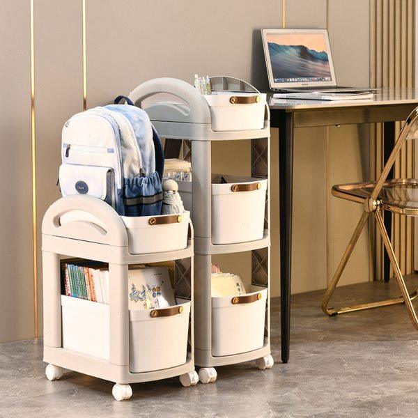 小推车置物架多层塑料家用厨房桌面整理架子学生宿舍书包收纳书架,淘宝优惠券,粉丝福利购,淘宝优惠卷