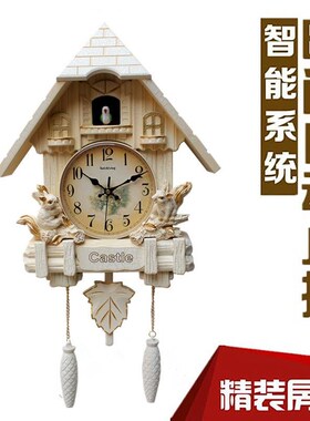 布谷鸟挂钟闹钟自鸣钟咕咕钟创意时尚客厅小鸟音乐挂表整点报时钟