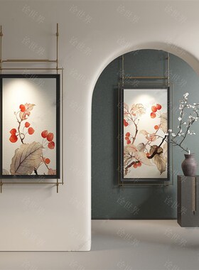 法式中国风玄关入户金属杆装饰画壁挂客厅沙发餐厅氛围感装饰壁灯