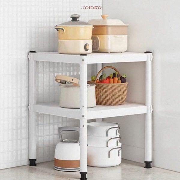 白色厨房置物架落地多层收纳小架子家用储物货架微波炉烤箱锅架,淘宝优惠券,粉丝福利购,淘宝优惠卷