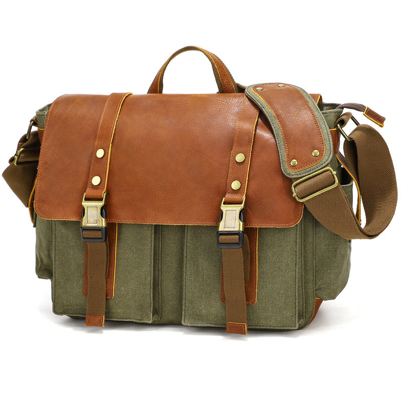 仅亏一天新款 复古男士单肩包油蜡帆布配头层牛皮斜挎包休闲单肩,淘宝优惠券,粉丝福利购,淘宝优惠卷