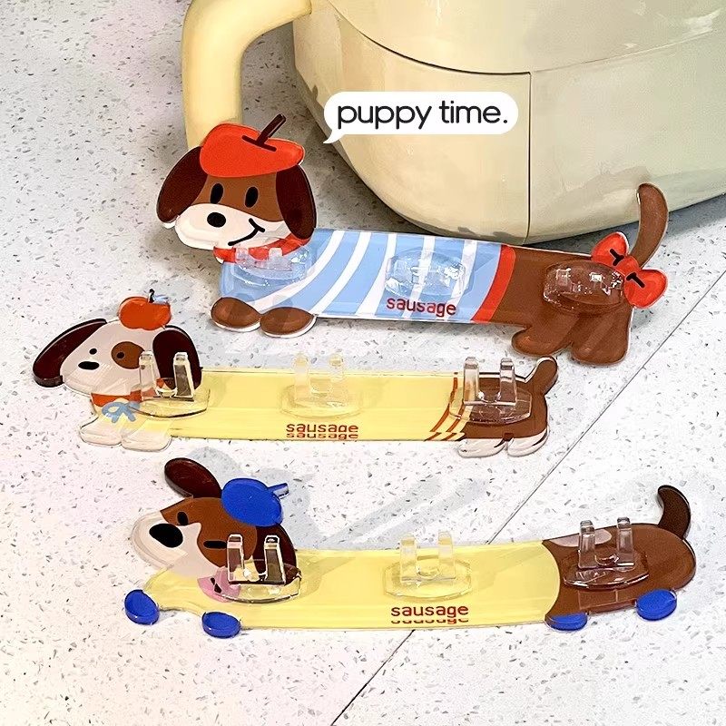 卡通腊肠狗叶片插头挂钩多功能壁挂电源线厨房间插头固定器理线器,淘宝优惠券,粉丝福利购,淘宝优惠卷
