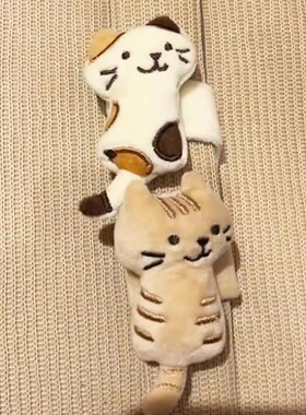 可爱立体毛绒小猫魔术贴挂件