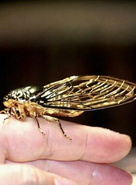 立体金蝉镂空一鸣惊人吉祥摆件