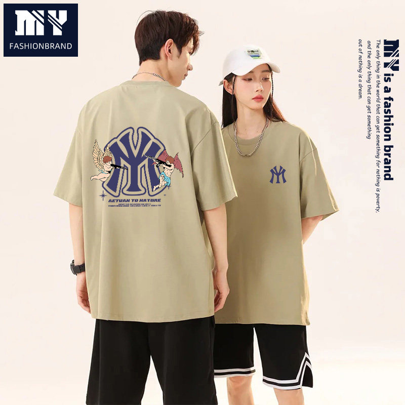 【MY史诗级清仓价】潮牌爆款休闲印花美式T恤圆领百搭情侣衫XL