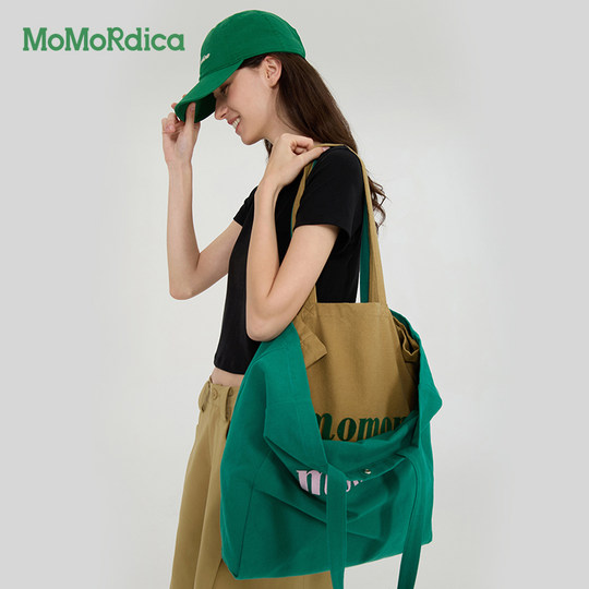 Momordica сумка через плечо из чистого хлопка большая вместительная холщовая сумка