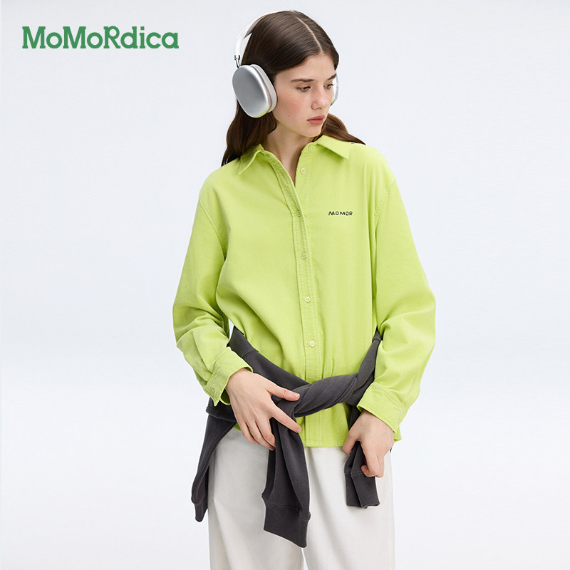 【所有女生的衣橱直播间】Momordica复古灯芯绒衬衫修身长袖T恤