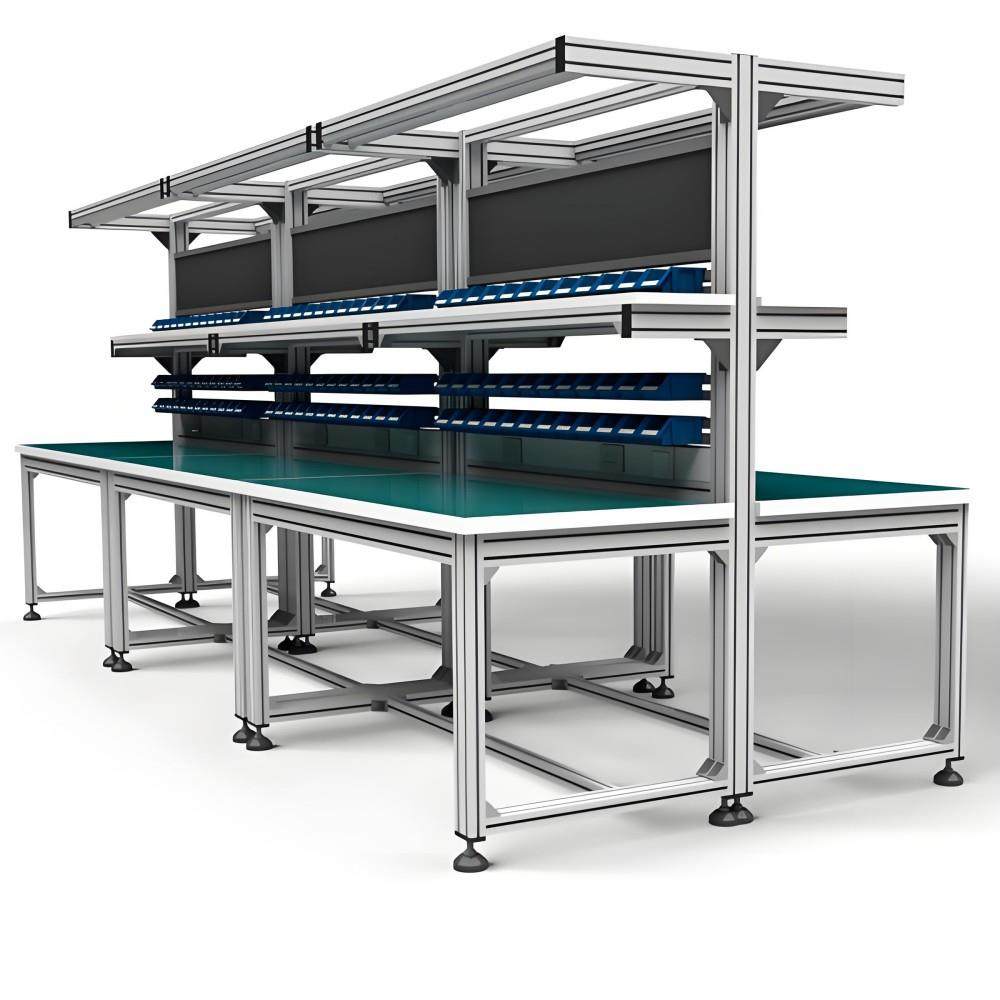 防静电铝型材工作台电商分拣精益管物流打包台检测单双边工作台,淘宝优惠券,粉丝福利购,淘宝优惠卷