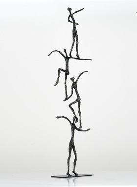 极速简约现代金属k抽象人物雕塑摆件样板房间软装饰品客厅玄关书