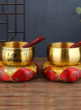 新品纯铜铜罄佛罄家用供佛铜罄钵佛音碗大馨铜庆引磬Y佛堂摆件佛