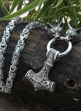 极速Nordic fViking Celtic Thor Hammer Necklace Good Luck Amu