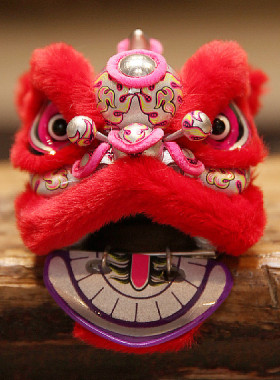 极速金属醒狮龙j狮钥匙扣汽车摆件手工礼品挂件复古风毛绒舞狮嘴