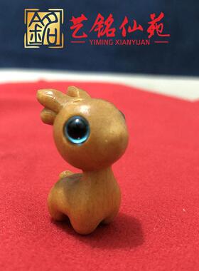 小鹿紫檀木鹿黑檀木彩绘木diy配件钥匙扣手机挂件吊坠小饰品